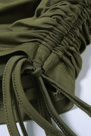 Style Core Aesthetics, New Style Trends - Side Tie Ruched Halter Cropped Tank Top