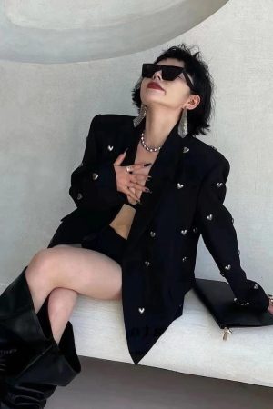 Style Core Aesthetics, New Style Trends - Silver Hearts Blazer