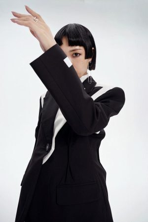 Style Core Aesthetics, New Style Trends - Single Button Color Block Blazer