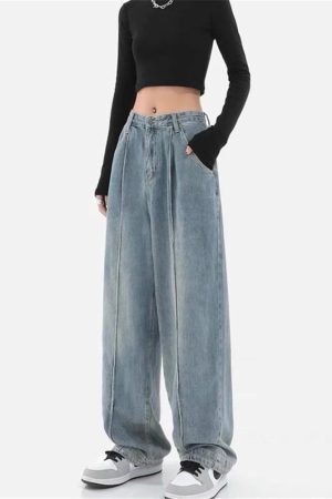 Style Core Aesthetics, New Style Trends - Skater Pleated Baggy Jeans