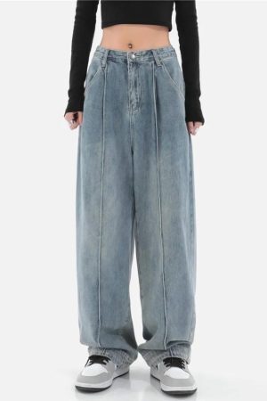 Style Core Aesthetics, New Style Trends - Skater Pleated Baggy Jeans