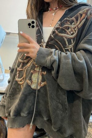 Style Core Aesthetics, New Style Trends - Skeleton Zip Up Hoodie