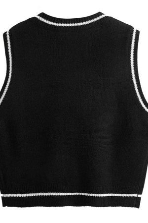 Style Core Aesthetics, New Style Trends - Skull Argyle Vest