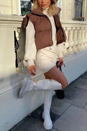 Style Core Aesthetics, New Style Trends - Sleeveless Cropped Puffer Jacket