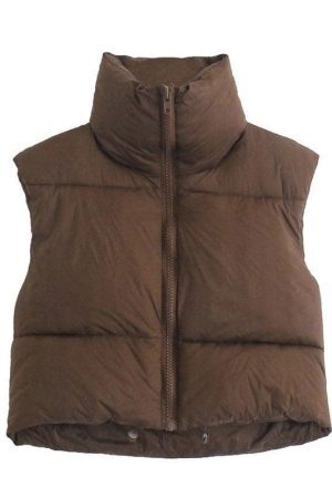 Style Core Aesthetics, New Style Trends - Sleeveless Cropped Puffer Jacket