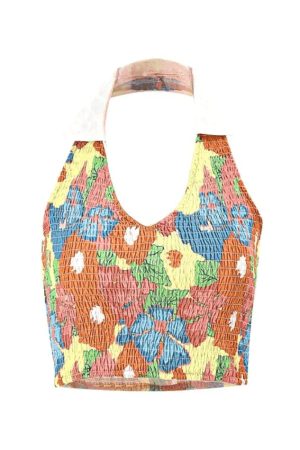 Style Core Aesthetics, New Style Trends - Smocked Halter Cropped Tank Top