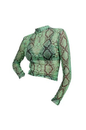 Style Core Aesthetics, New Style Trends - Snakeskin Mesh Top