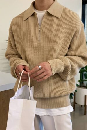 Style Core Aesthetics, New Style Trends - Soft Boy Aesthetic Knit Pullover