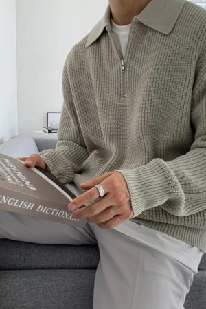 Style Core Aesthetics, New Style Trends - Soft Boy Aesthetic Knit Pullover