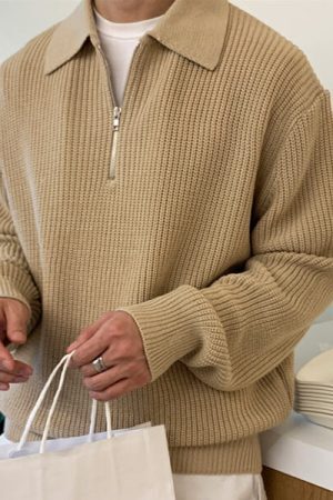 Style Core Aesthetics, New Style Trends - Soft Boy Aesthetic Knit Pullover