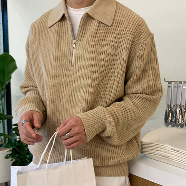 Style Core Aesthetics, New Style Trends - Soft Boy Aesthetic Knit Pullover Style Core Aesthetics, New Style Trends - Soft Boy Aesthetic Knit Pullover