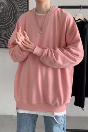Style Core Aesthetics, New Style Trends - Soft Boy Basic Oversized Sweatshirt