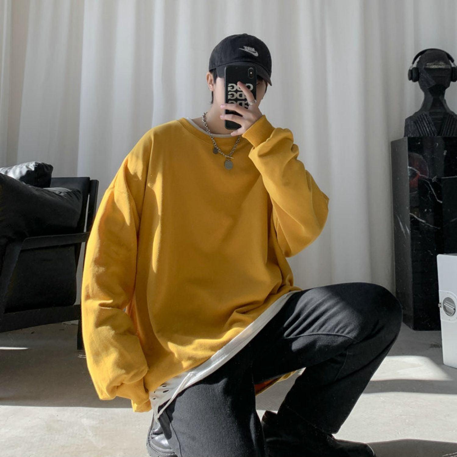 Style Core Aesthetics, New Style Trends - Soft Boy Basic Oversized Sweatshirt
