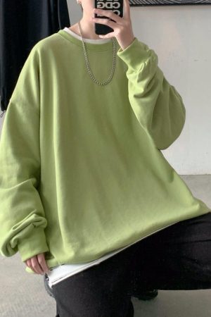 Style Core Aesthetics, New Style Trends - Soft Boy Basic Oversized Sweatshirt