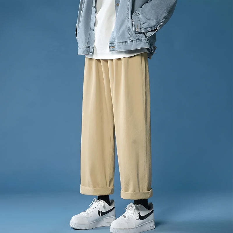 Style Core Aesthetics, New Style Trends - Soft Boy Casual Straight Leg Pants Style Core Aesthetics, New Style Trends - Soft Boy Casual Straight Leg Pants