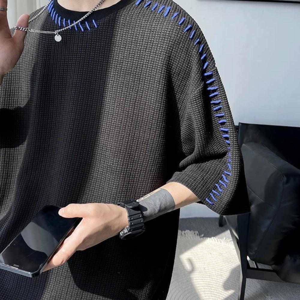 Style Core Aesthetics, New Style Trends - Soft Boy Contrast Stitch Tee Style Core Aesthetics, New Style Trends - Soft Boy Contrast Stitch Tee