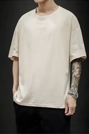 Style Core Aesthetics, New Style Trends - Soft Boy Crew Neck Basic Tee