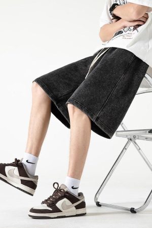 Style Core Aesthetics, New Style Trends - Soft Boy Drawstring Waist Sweatshort