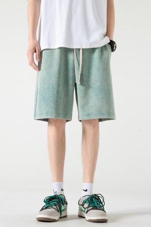 Style Core Aesthetics, New Style Trends - Soft Boy Drawstring Waist Sweatshort