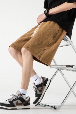 Style Core Aesthetics, New Style Trends - Soft Boy Drawstring Waist Sweatshort