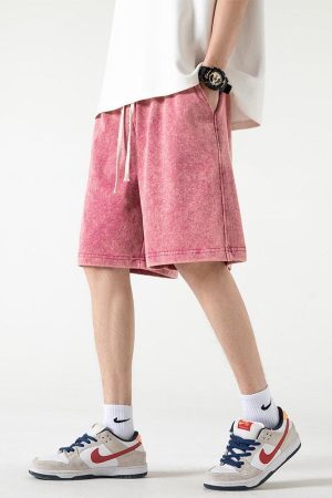 Style Core Aesthetics, New Style Trends - Soft Boy Drawstring Waist Sweatshort