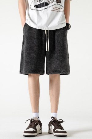 Style Core Aesthetics, New Style Trends - Soft Boy Drawstring Waist Sweatshort