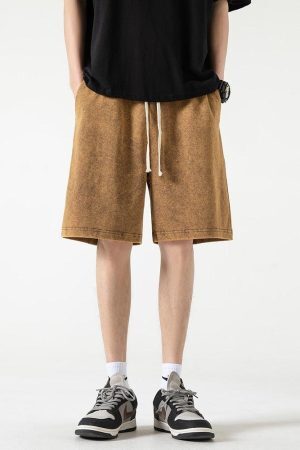 Style Core Aesthetics, New Style Trends - Soft Boy Drawstring Waist Sweatshort