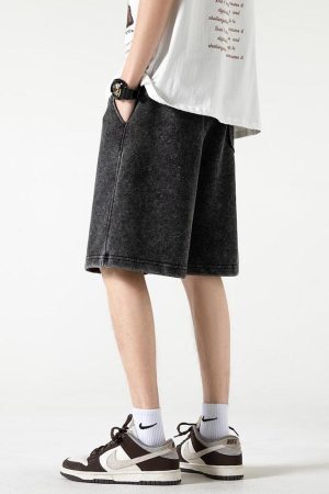 Style Core Aesthetics, New Style Trends - Soft Boy Drawstring Waist Sweatshort