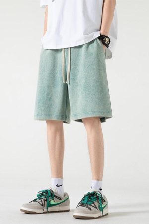 Style Core Aesthetics, New Style Trends - Soft Boy Drawstring Waist Sweatshort
