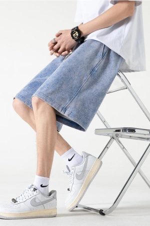 Style Core Aesthetics, New Style Trends - Soft Boy Drawstring Waist Sweatshort