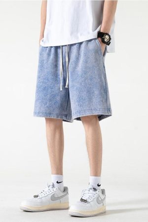 Style Core Aesthetics, New Style Trends - Soft Boy Drawstring Waist Sweatshort