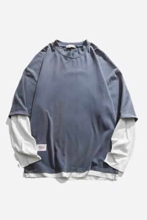 Style Core Aesthetics, New Style Trends - Soft Boy Layered Sleeve Sweatshirt