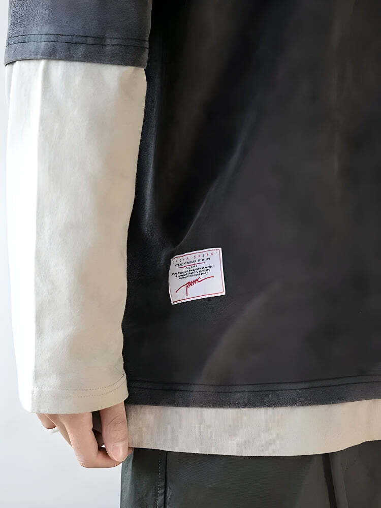 Style Core Aesthetics, New Style Trends - Soft Boy Layered Sleeve Sweatshirt Style Core Aesthetics, New Style Trends - Soft Boy Layered Sleeve Sweatshirt