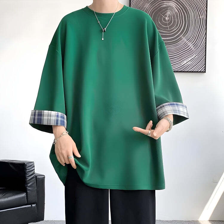 Style Core Aesthetics, New Style Trends - Soft Boy Oversize Detailed Tee Style Core Aesthetics, New Style Trends - Soft Boy Oversize Detailed Tee