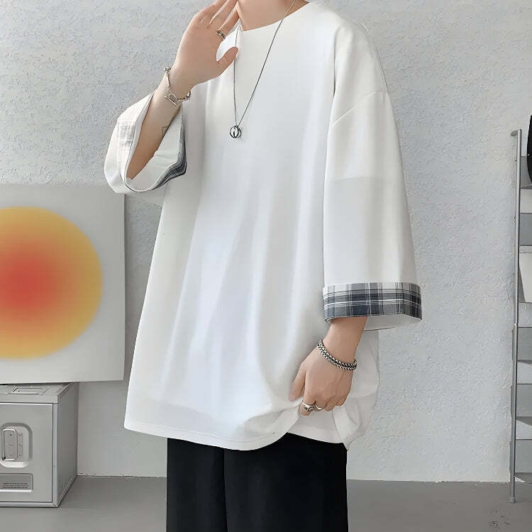 Style Core Aesthetics, New Style Trends - Soft Boy Oversize Detailed Tee Style Core Aesthetics, New Style Trends - Soft Boy Oversize Detailed Tee