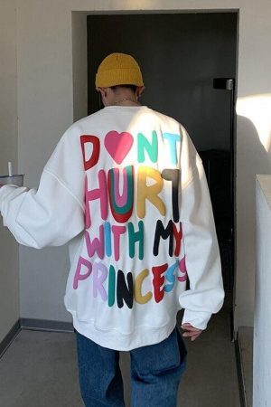 Style Core Aesthetics, New Style Trends - Soft Boy Printed Sweatshirt