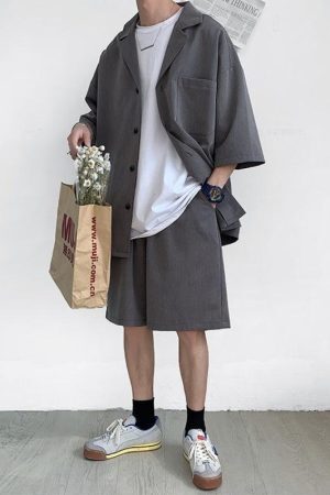 Style Core Aesthetics, New Style Trends - Soft Boy Shirt and Shorts Two Piece Set