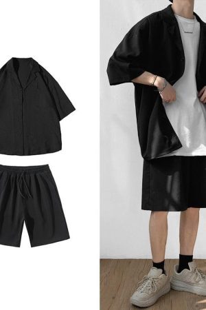 Style Core Aesthetics, New Style Trends - Soft Boy Shirt and Shorts Two Piece Set