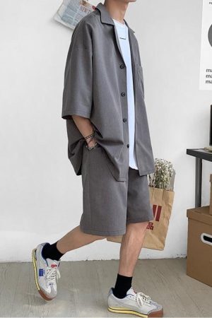 Style Core Aesthetics, New Style Trends - Soft Boy Shirt and Shorts Two Piece Set