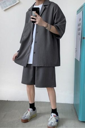 Style Core Aesthetics, New Style Trends - Soft Boy Shirt and Shorts Two Piece Set