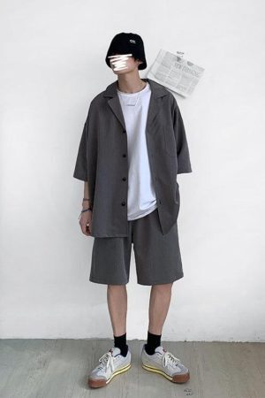 Style Core Aesthetics, New Style Trends - Soft Boy Shirt and Shorts Two Piece Set