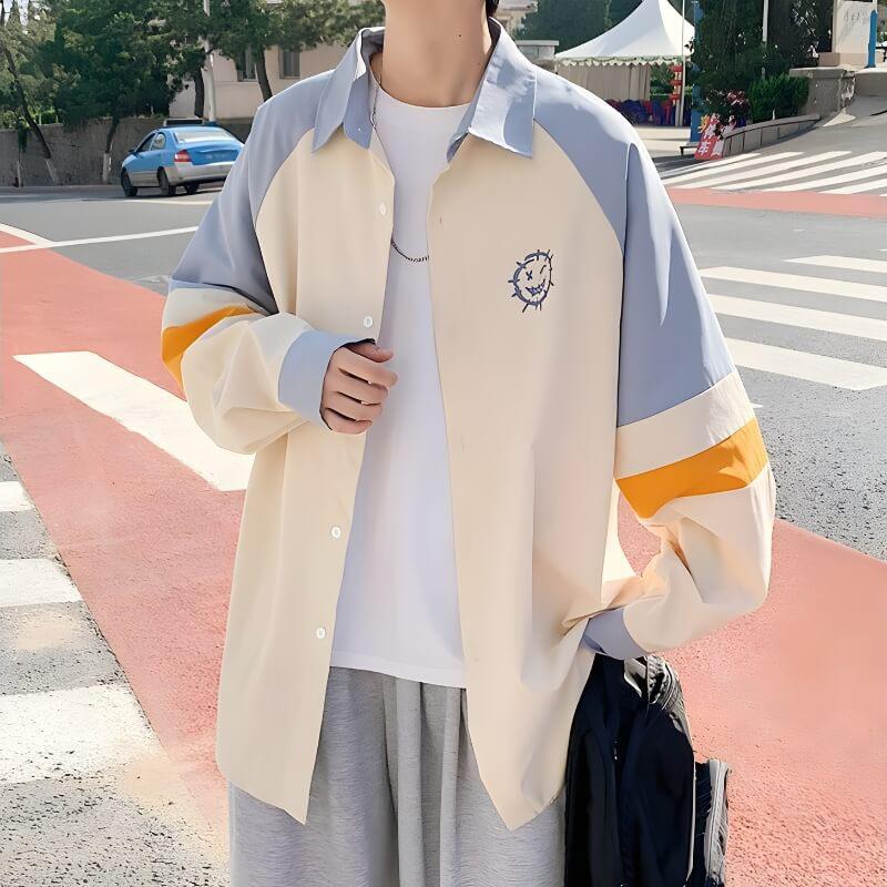 Style Core Aesthetics, New Style Trends - Soft Boy Smiley Pastel Shirt Style Core Aesthetics, New Style Trends - Soft Boy Smiley Pastel Shirt