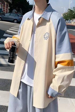 Style Core Aesthetics, New Style Trends - Soft Boy Smiley Pastel Shirt