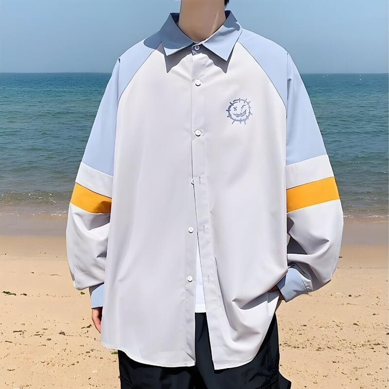 Style Core Aesthetics, New Style Trends - Soft Boy Smiley Pastel Shirt Style Core Aesthetics, New Style Trends - Soft Boy Smiley Pastel Shirt