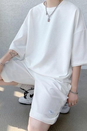 Style Core Aesthetics, New Style Trends - Soft Boy Sweatshirt & Sweatshorts Two Piece Set