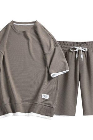 Style Core Aesthetics, New Style Trends - Soft Boy Sweatshirt & Sweatshorts Two Piece Set