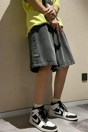 Style Core Aesthetics, New Style Trends - Soft Boy Wide Leg Wash Shorts