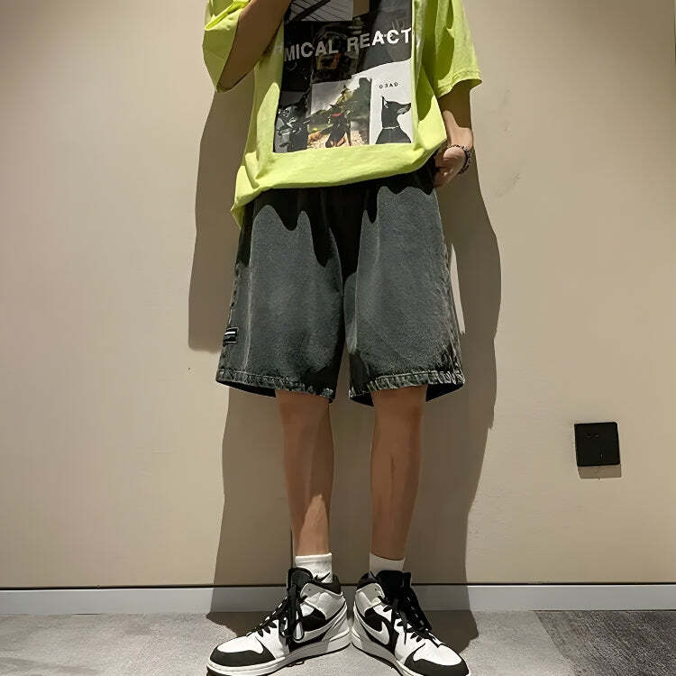 Style Core Aesthetics, New Style Trends - Soft Boy Wide Leg Wash Shorts