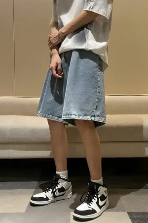 Style Core Aesthetics, New Style Trends - Soft Boy Wide Leg Wash Shorts