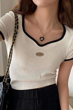 Style Core Aesthetics, New Style Trends - Soft Girl Basic Corduroy Top